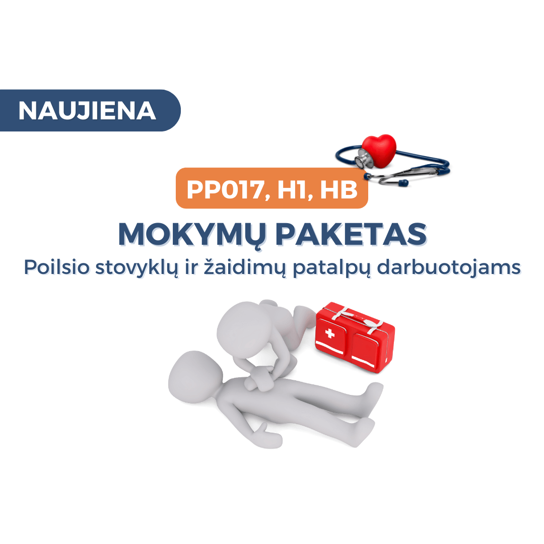 Mokymų paketas: PP017, H1 ir HB vaikų poilsio stovyklų, vaikų žaidimų patalpų darbuotojams